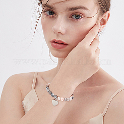 Браслет из натуральной яшмы зебры&nbsp;BJEW-OC0001-09B