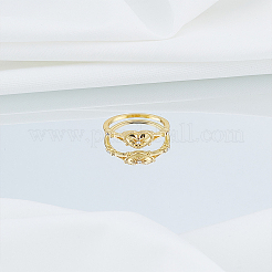 1 шт. кольца в форме сердца из сплава и страз для женщин&nbsp;RJEW-LP0010-08