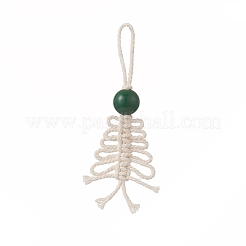 Décoration pendentif perle ronde en bois&nbsp;HJEW-JM00950
