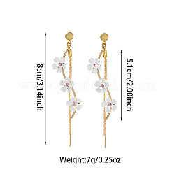 Orecchini pendenti con nappe a forma di fiore in lega di strass&nbsp;FS-WG9AAA9-01