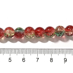 Brins de perles de verre craquelées sur le thème de Noël&nbsp;X1-CCG-C002-8mm-12