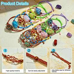 12шт регулируемый плетеный нейлоновый шнур макраме мешочек изготовление браслета&nbsp;AJEW-SW00010-06