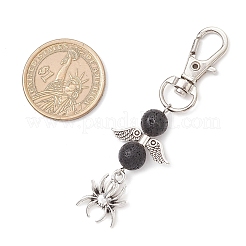 12 шт. подвеска в тибетском стиле на Хэллоуин из сплава и натурального камня лавы&nbsp;HJEW-JM03713