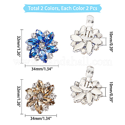 4 шт. 2-цветные пряжки для обуви из платинового сплава&nbsp;ALRI-NB0001-09P