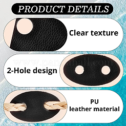 50 шт. овальная пряжка из искусственной кожи&nbsp;FIND-CL0001-57