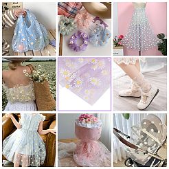 4 ярд нейлоновой сетчатой ткани с рисунком ромашки&nbsp;AJEW-WH0314-459A