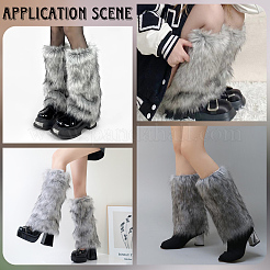 Чехол для ботинка из полиэстера с имитацией лисьего меха&nbsp;AJEW-WH20130-37B