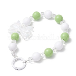 Подвесные украшения из акриловых бантов и стеклянных круглых бусин&nbsp;HJEW-JM03324-03