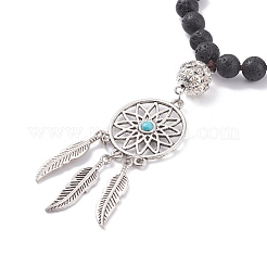 Collana di perle di mala con pietre preziose&nbsp;NJEW-JN03813