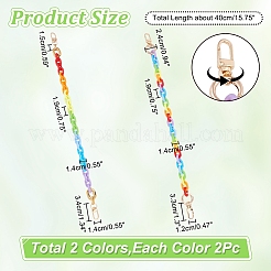 4 borsa con manici a catena in plastica ccb e acrilico color arcobaleno in 2 stili&nbsp;AJEW-WR0001-69