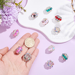 12 pieza de cuentas redondas de rhinestone acrílicos brillantes de 12 colores&nbsp;OACR-PA0002-12