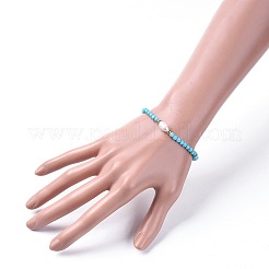 Perline turchese sintetico Elasticizzato bracciali&nbsp;X-BJEW-JB04676-04