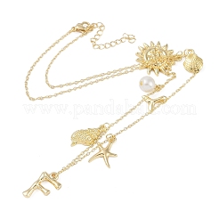 Colliers avec pendentif initial en forme de coquille plaqué or 18 carat&nbsp;IL8059-6