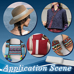 Жаккардовая цветочная лента из полиэстера&nbsp;SENE-WH0003-13A