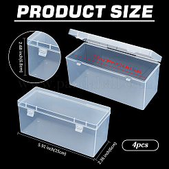 Mini boîtes de rangement à outils en plastique translucide avec couvercle à charnière&nbsp;CON-WH0086-170B