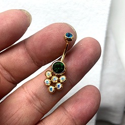 Bauchnabelringe aus 304er Edelstahl mit farbigen Zirkonia-Pavé-Steinen&nbsp;FS-WG9F3DF-02