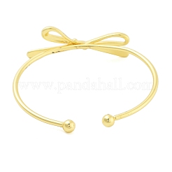 Латунные браслеты-манжеты с бантом для женщин&nbsp;LS-BJEW-Z072-03G-03