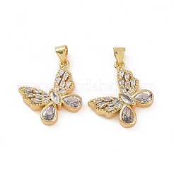 Латунные микропаве прозрачные подвески с фианитом&nbsp;ZIRC-F135-15G