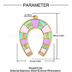 Подвески из нержавеющей стали 304 с эмалью и стразами&nbsp;STAS-OY011-71G