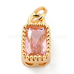 Encantos de circonita cúbica con incrustaciones de latón chapado en oro real de 18k&nbsp;ZIRC-L100-075G-08