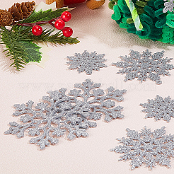 36 шт. блестящие рождественские снежинки пластиковые подвесные украшения&nbsp;HJEW-GF0001-64A