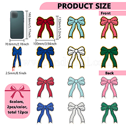 12 шт. 6 цвета полиэстер компьютеризированная вышивка ткань утюг на / пришить патчи&nbsp;PATC-FG0003-05