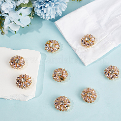 8 bouton de manchette en laiton et strass en verre&nbsp;FIND-CY0002-40