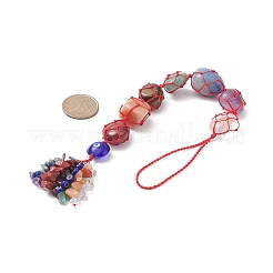 7 pépites de chakra décorations de pendentif de poche en pierres précieuses naturelles&nbsp;HJEW-JM01049-04