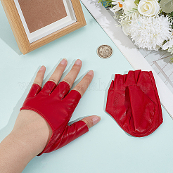 1 par de guantes de medio dedo de cuero sintético&nbsp;AJEW-CL0005-75C