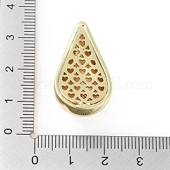 Colgantes de circonita cúbica transparente micro pavé de latón chapado en rack&nbsp;KK-H474-18G-03