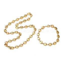 Наборы цепочек и браслетов из нержавеющей стали 304 с овальными звеньями для женщин.&nbsp;SJEW-F228-01G