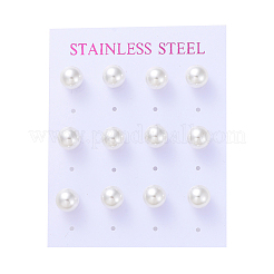 Boucles d'oreille en plastique imitation perle&nbsp;LS-STAS-D0001-03-P