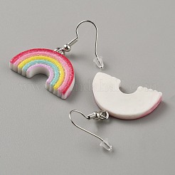 5 paire de boucles d'oreilles pendantes en résine de fer&nbsp;EJEW-WH20072-002E-GP
