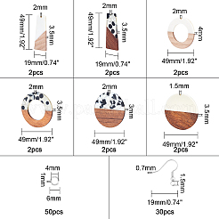 Наборы для изготовления деревянных висячих серег своими руками&nbsp;DIY-OC0006-44
