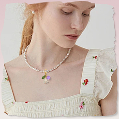 30 шт. круглый маркер для фиксации стежков из акрила и стекла в виде цветка&nbsp;HJEW-SC0002-22