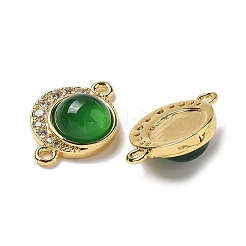 Шармы-соединители из латуни с микропаве из прозрачного кубического циркония&nbsp;KK-R210-30G-01