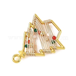 Pendentifs de Noël en alliage de zinc et perles de verre&nbsp;PALLOY-TA00441