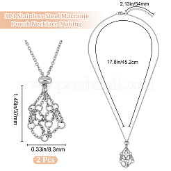 2 шт. ожерелье-мешок из нержавеющей стали 304 для изготовления самородков драгоценных камней&nbsp;NJEW-BBC0001-27A