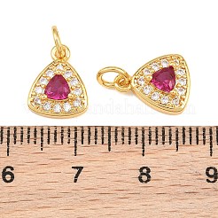 Micro pavé de latón encantos de circonita cúbica rojo violeta medio&nbsp;CU-CBAB3AD-07G-02