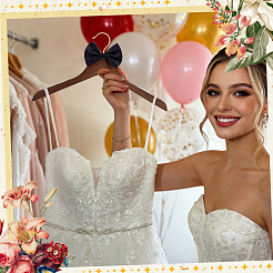 2 Stück hölzerner Hochzeitskleiderbügel&nbsp;AJEW-GA0010-43