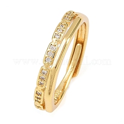 Манжеты из латуни с микро паве кубический цирконий для женщин&nbsp;RJEW-Z113-21G