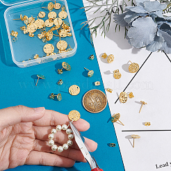 36 шт. 3 стиля плоских круглых сережек-гвоздиков из нержавеющей стали 201&nbsp;STAS-UN0052-41