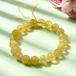Bracelets extensibles en perles rondes d'opale jaune naturelle pour femmes&nbsp;BJEW-L712-A02