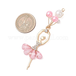 Подвески из АБС-пластика с имитацией жемчуга и сплава&nbsp;PALLOY-JF04992