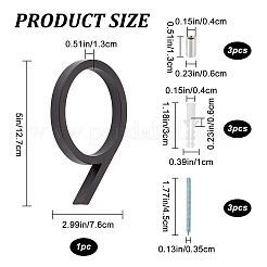 Étiquettes de signe de nombre d'alliage de zinc&nbsp;FIND-WH0061-83J