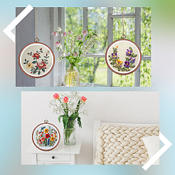 4 Stück PP- und PVC-Kunststoff-Imitat-Holz-Kreuzstich-Stickrahmen&nbsp;DIY-CY0002-60