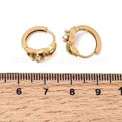 Boucles d'oreilles créoles en acier inoxydable 304 avec strass pour la Saint-Valentin&nbsp;EJEW-P344-03G