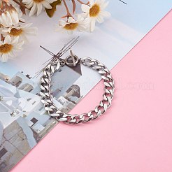 Bracelets à maillons cubains en acier inoxydable 304 résistant au ternissement pour hommes&nbsp;BJEW-JB06006