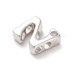 Abalorios de latón cubic zirconia chapado en rack&nbsp;KK-L210-008P-N