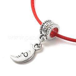 Braccialetti unisex con ciondoli in lega di luna&nbsp;BJEW-JB07495-02